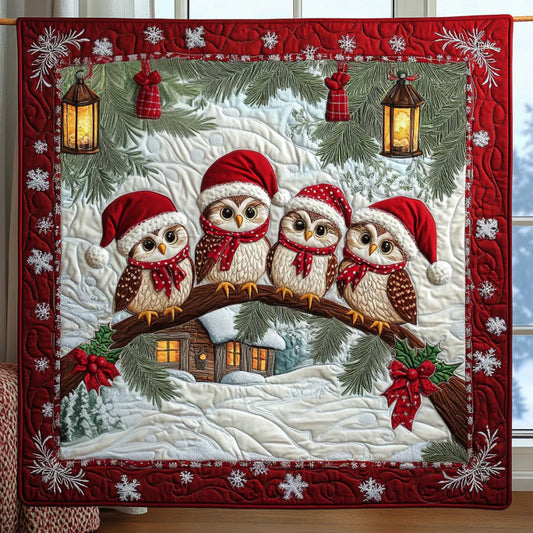 Christmas Owls Quilt Blanket