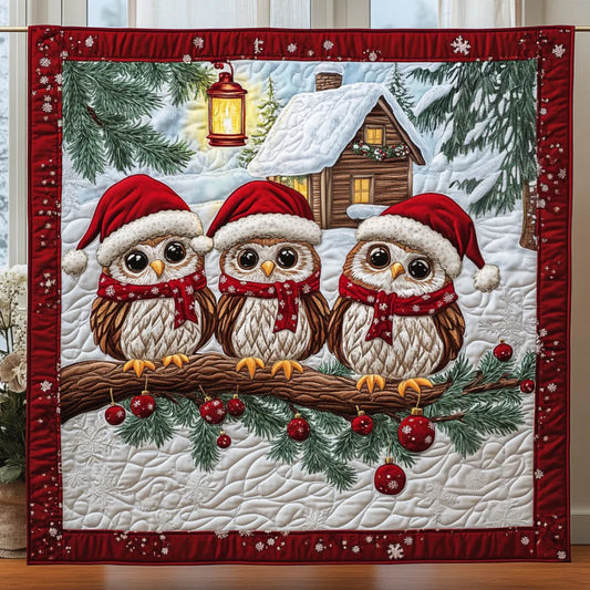 Christmas Owls Quilt Blanket