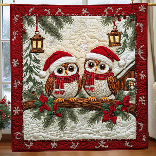 Christmas Owls Quilt Blanket