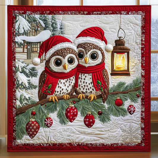 Christmas Owls Quilt Blanket