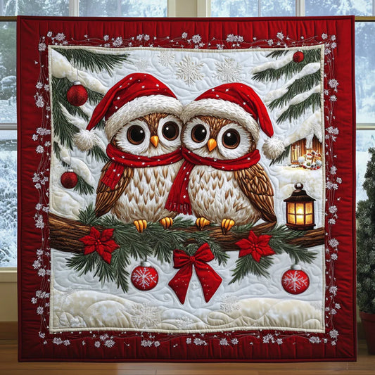 Christmas Owls Quilt Blanket