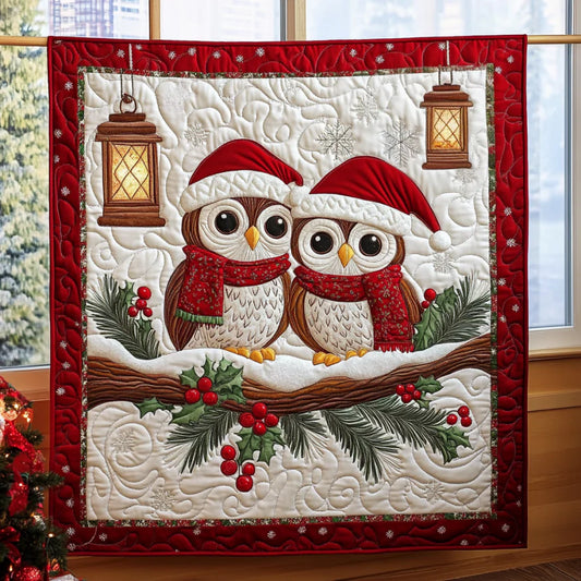 Christmas Owls Quilt Blanket