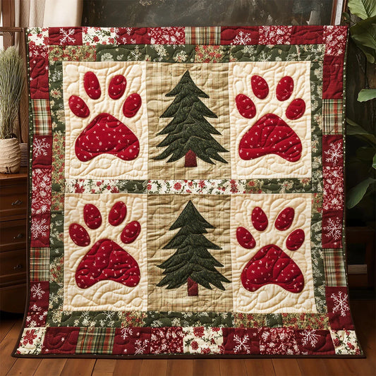 Christmas Paw Quilt Blanket