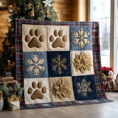 Christmas Paws Quilt Blanket