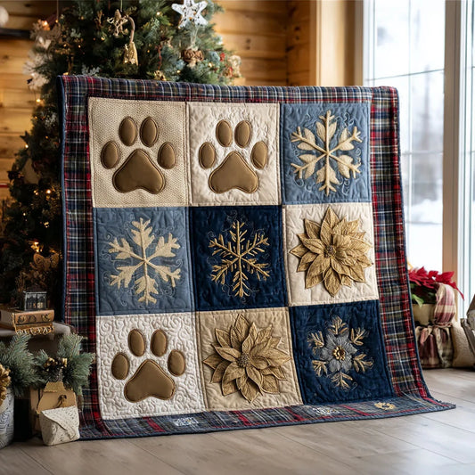 Christmas Paws Quilt Blanket