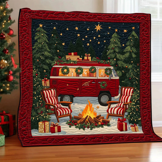 Christmas Ride Quilt Blanket
