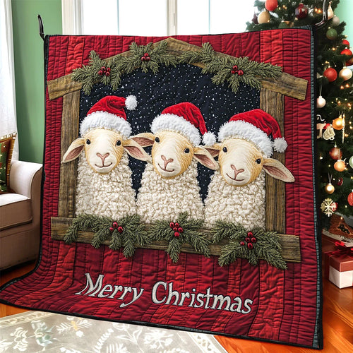 Christmas Sheep Charm Quilt Blanket
