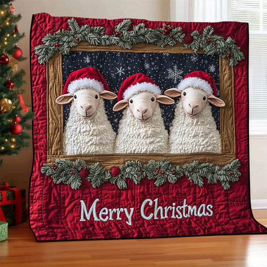 Christmas Sheep Quilt Blanket