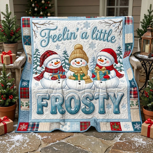 Christmas Snowman Patchwork Quilt Blanket