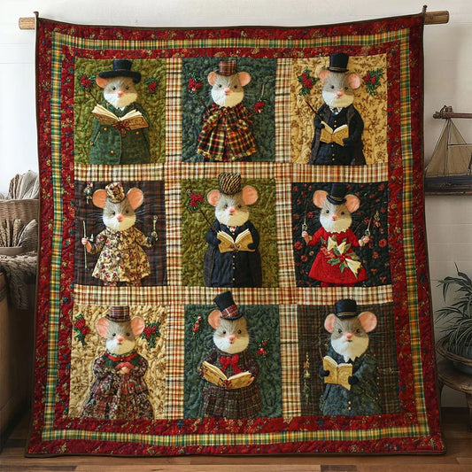 Christmas Song Mouse Quilt Blanket