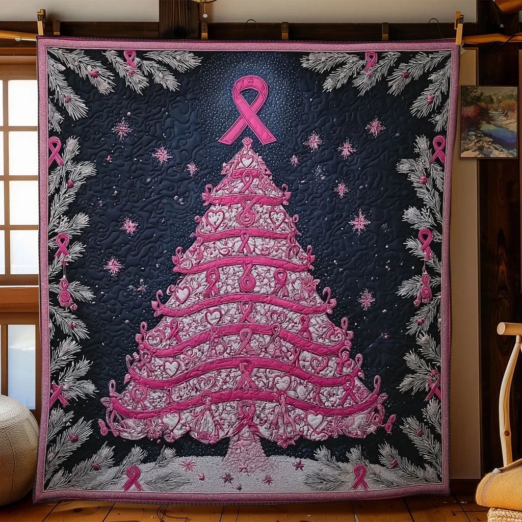 Christmas Tree Ribbon Glow Quilt Blanket