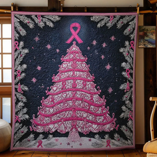 Christmas Tree Ribbon Glow Quilt Blanket