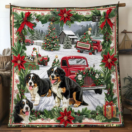 Christmas Truck Fun Quilt Blanket