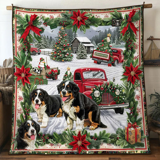 Christmas Truck Fun Quilt Blanket