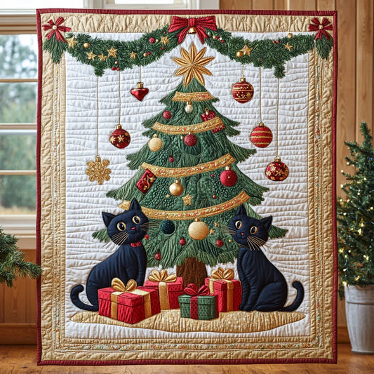 Christmas Whiskers Quilt Blanket