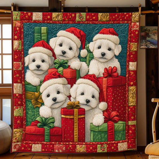 Christmas Yorkie Quilt Blanket