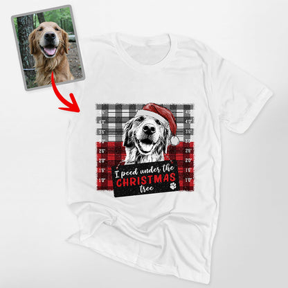 Christmas Custom Dog Portrait Bella Canvas T-Shirt, custom pet portrait gift for pet lovers (view 6)