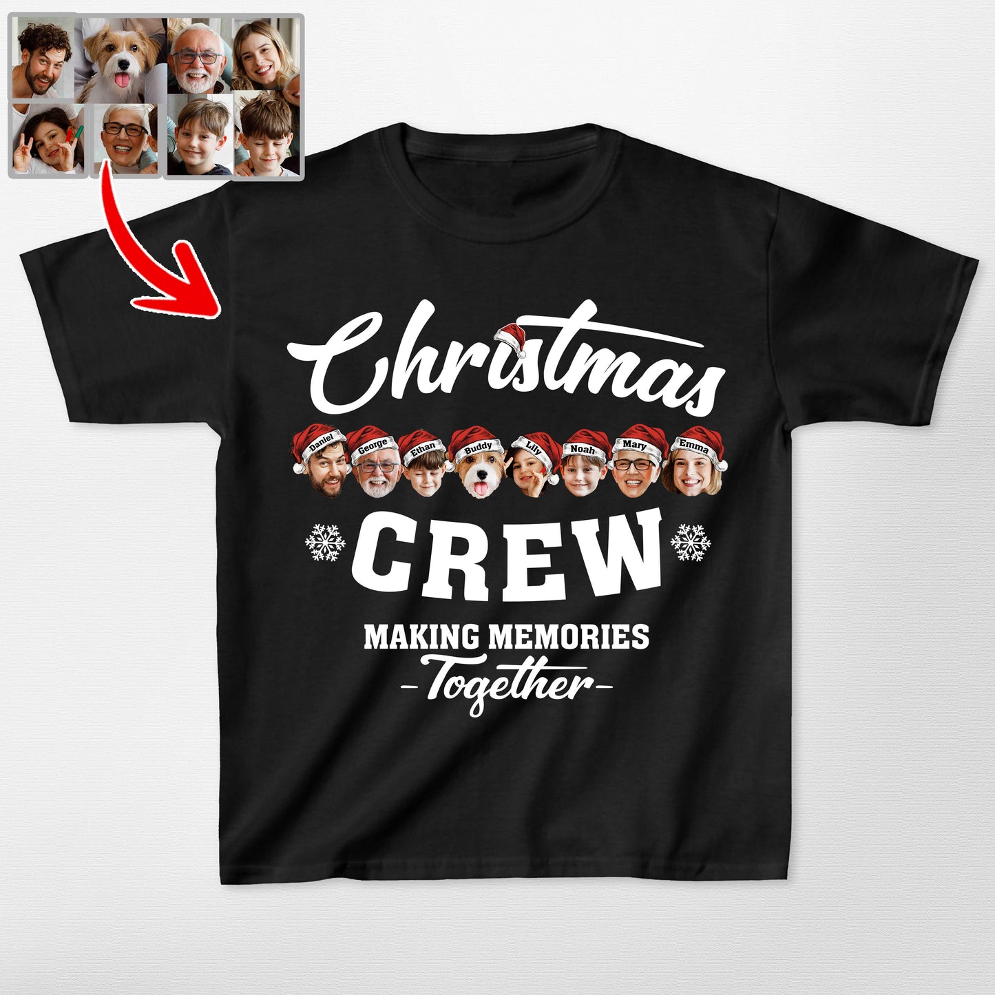 Christmas Squad Family Custom Dog Gildan Tee for K, custom pet portrait gift for pet lovers