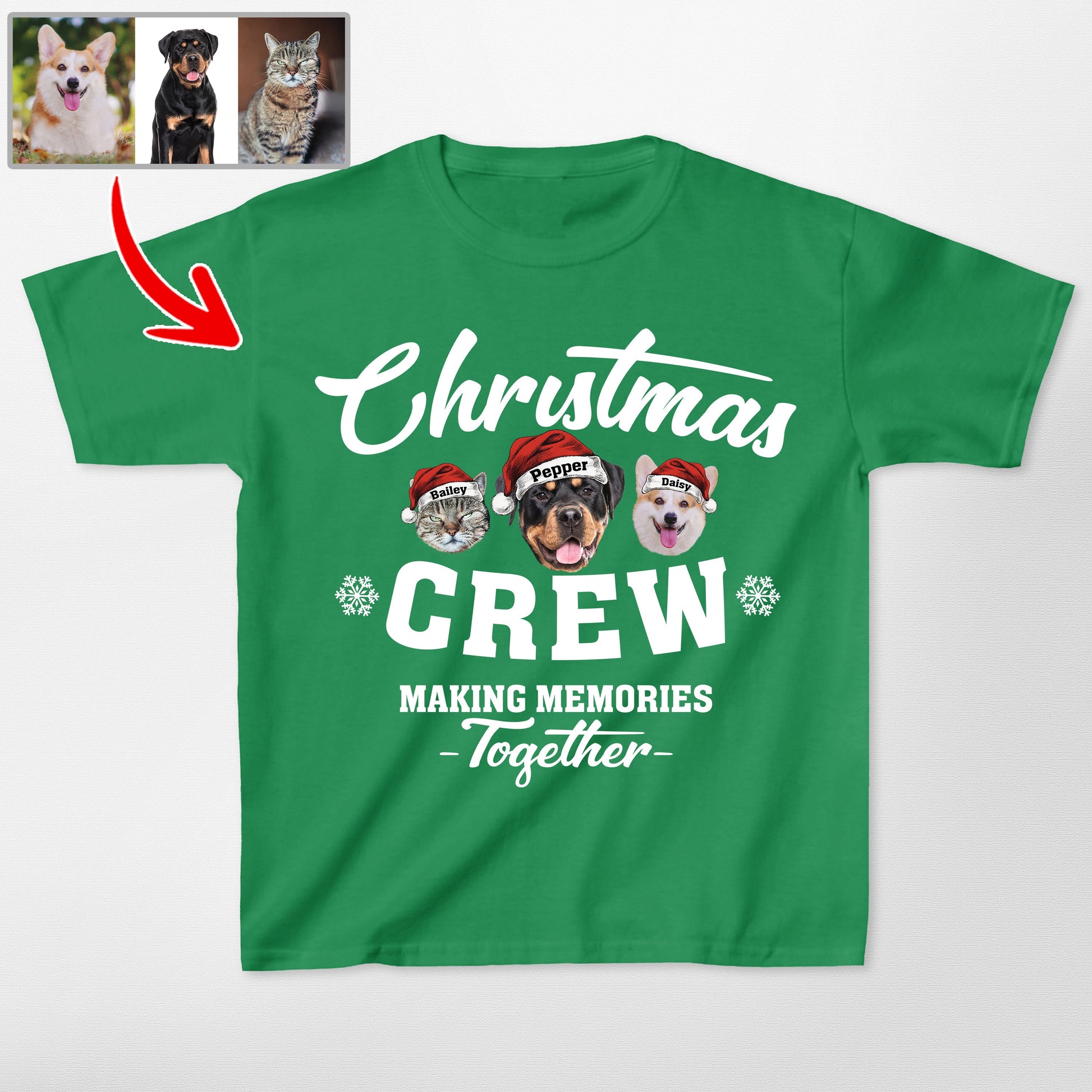 Christmas Squad Family Custom Dog Gildan Tee for K, custom pet portrait gift for pet lovers (view 2)