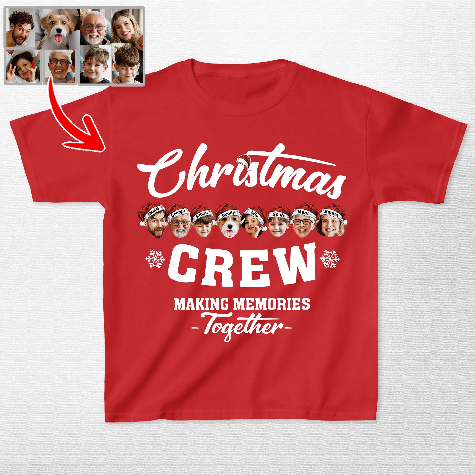 Christmas Squad Family Custom Dog Gildan Tee for K, custom pet portrait gift for pet lovers (view 3)