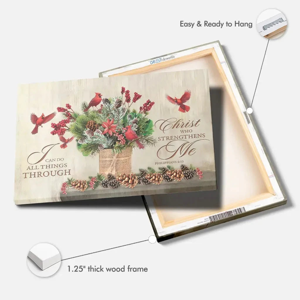 i can do all things through christ christmas wall art canvas (Landscape) (view 5)