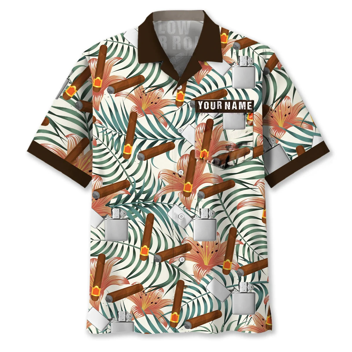 Cigar Slow Your Roll Custom Name Hawaiian Shirt