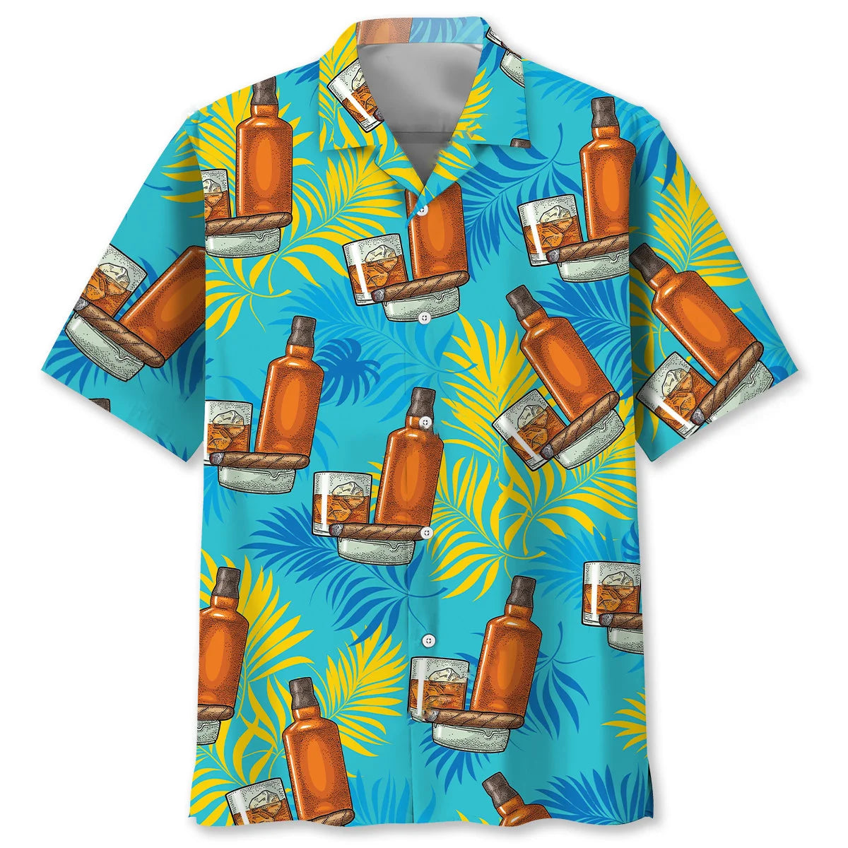 Cigar with Glass Hawaiian Shirt
