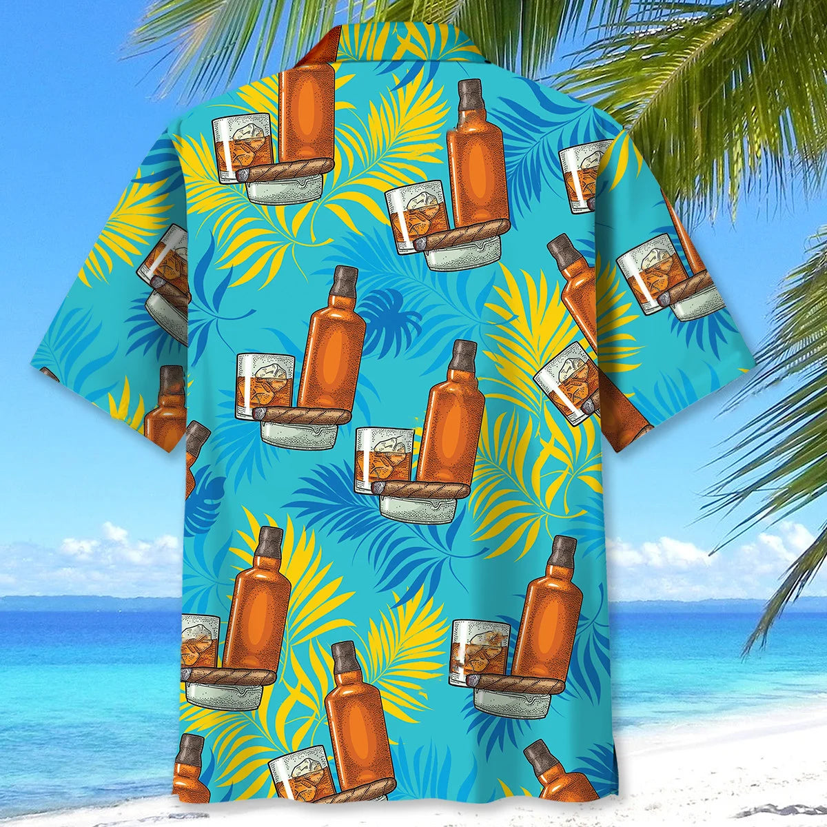 Cigar with Glass Hawaiian Shirt