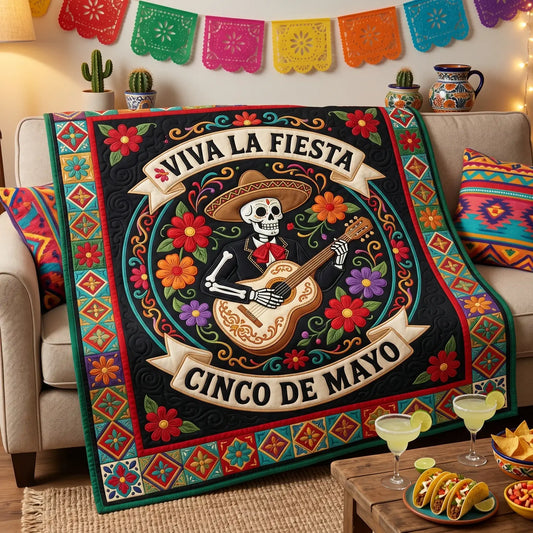 Cinco De Mayo Viva La Fiesta Quilt Blanket