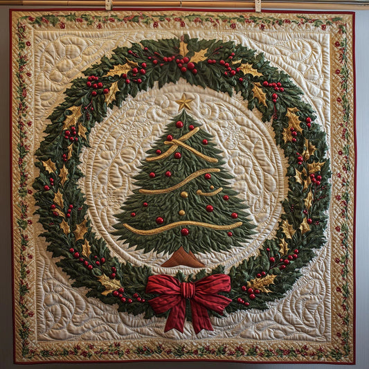 Circular Christmas Tree Quilt Blanket