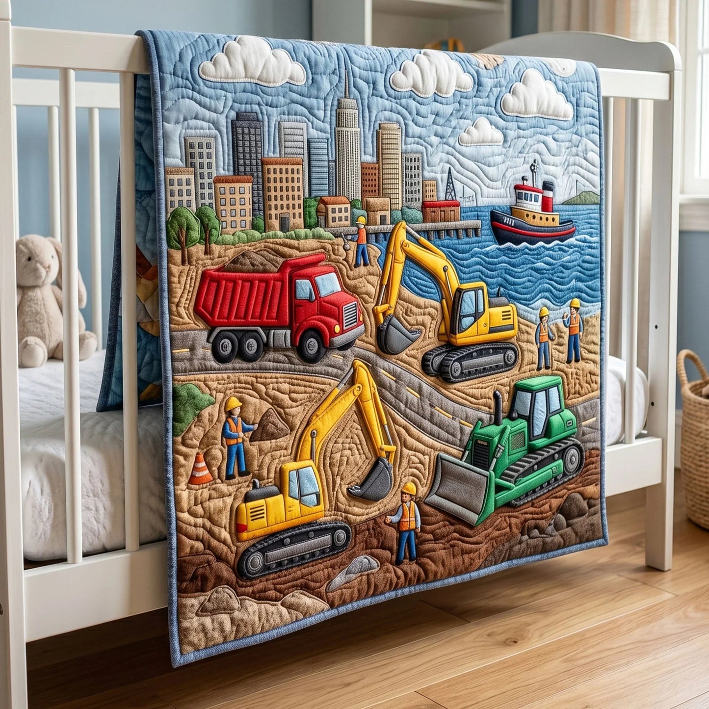 City Traffic Quilt Blanket - Quilted Blanket by OtterMia