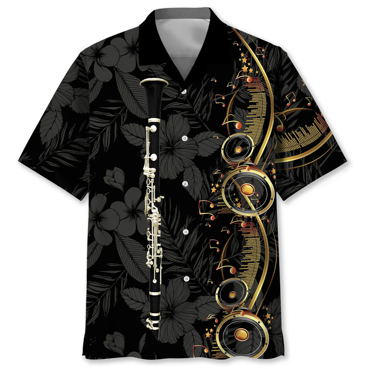 Clarinet Black Hawaiian Shirt