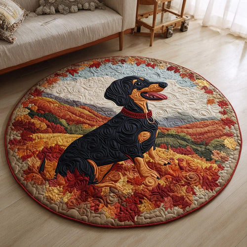 Classic Dachshund Quilted Round Mat