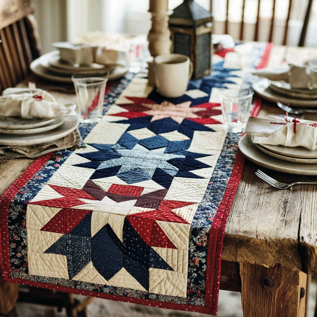 Classic Freedom Quilted Table Runner