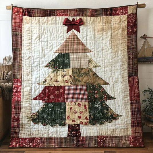 Classic Noel Christmas Tree Quilt Blanket