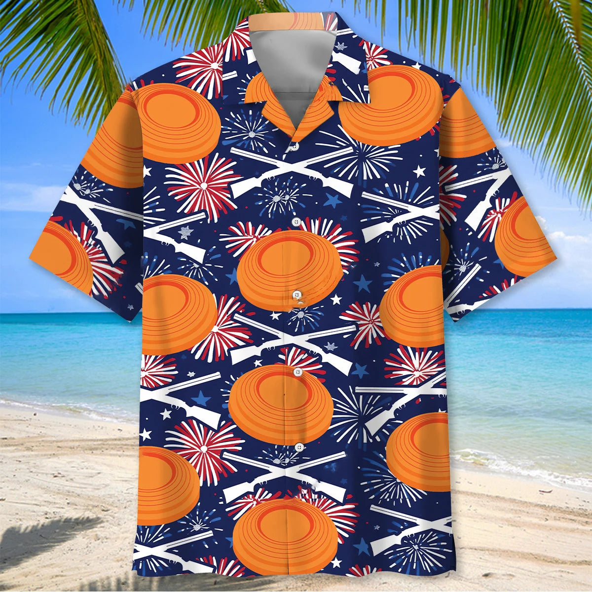 Clay Shooting Fireworks Hawaiian Shirt