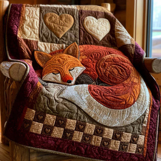 Clever Fox Quilt Blanket - Quilted Blanket by OtterMia