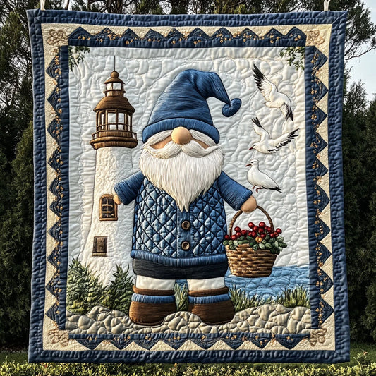 Coastal Gnome Quilt Blanket