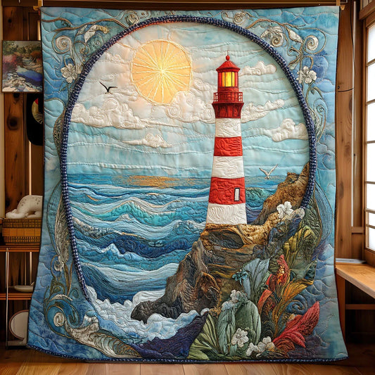 Coastal Lighthouse Quilt Blanket