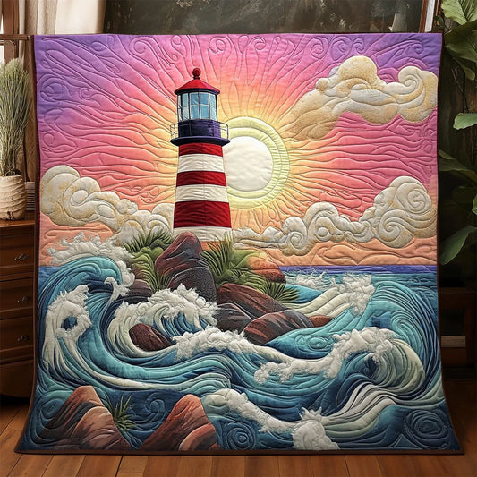 Coastal Lighthouse Quilt Blanket