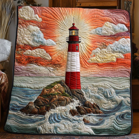 Coastal Lighthouse Quilt Blanket