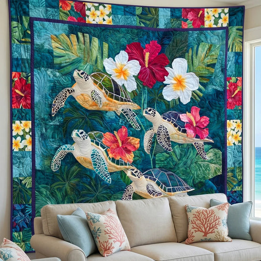 Coastal Sanctuary Quilt Blanket - Quilted Blanket by OtterMia