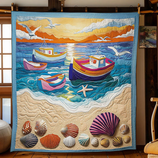 Coastal Sunset Quilt Blanket