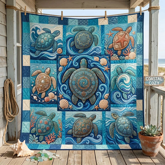 Coastal Turtle Collection Quilt Blanket