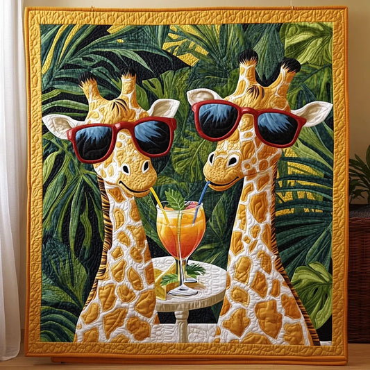 Cocktail Time Giraffe Quilt Blanket