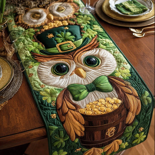 Coin Owl Quilted Table Runner