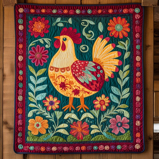Color Chicken Quilt Blanket