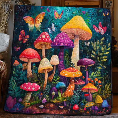 Color Mushroom Quilt Blanket