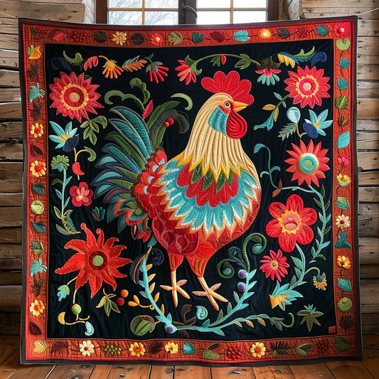 Colorful Chicken Quilt Blanket