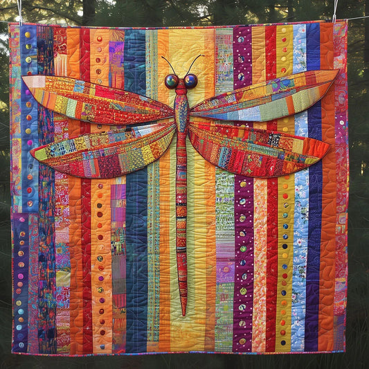 Colorful Dragonfly Quilt Blanket